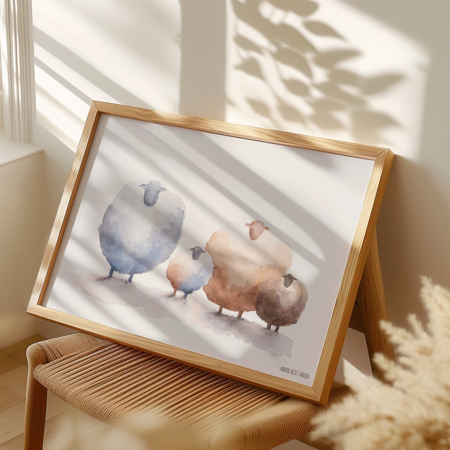 Belonging - The Family | Originalt Akvarelmaleri
